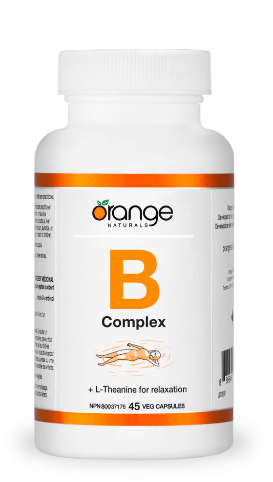 Orange Naturals Advanced B-Complex with L-Theanine Vegetable Capsules, 45 Count