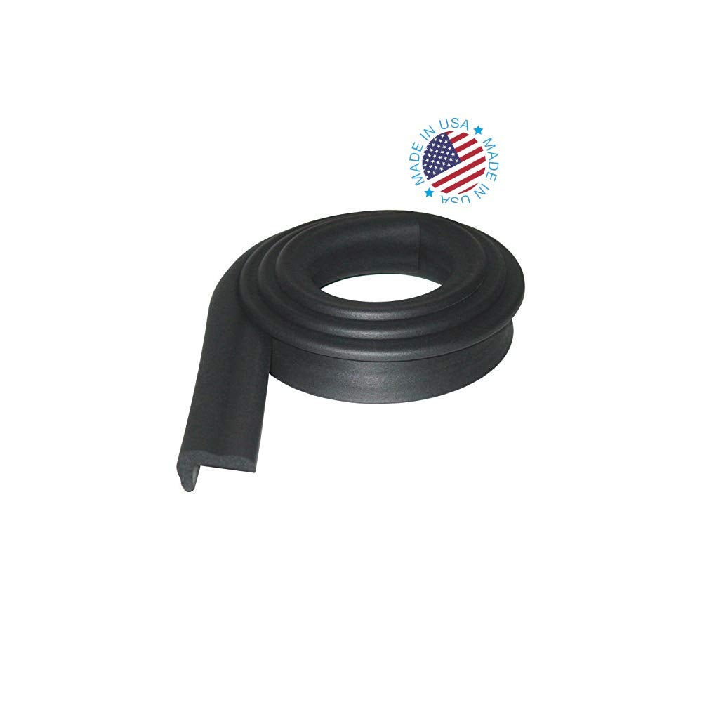 KidKusion Jumbo Edge Cushion | 6Ft | Black | Made in USA | Child Safety Edge Guard, Babyproof Furniture Bumper