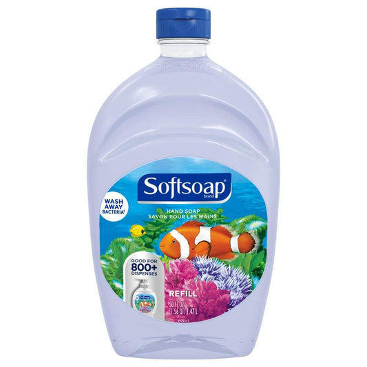 Softsoap Antibacterial Liquid Hand Soap Refill - Aquarium Series - Fresh Scent- Moisturizing Hand Wash, Savon a Main, Dermatologically Tested, for Soft Smooth Skin, 1.47 Liters (Pack of 1) (Packaging May Vary)