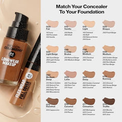 Revlon ColorStay Flex Wear, Full Cover Non-Creasing Concealer, Infused with Hyaluronic Acid & Vitamin E, Flexible Longwear, 030 Light Medium, 0.34 fl oz/ 10ml