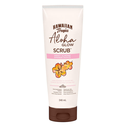 Hawaiian Tropic Aloha Glow Scrub, 240 mL | Exfoliating Scrub, Shea Butter, Smooth Glowing Skin, 240 mL