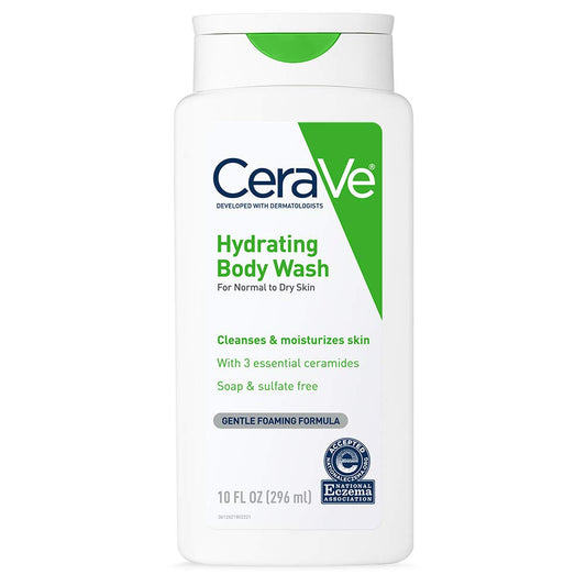 CeraVe Body Wash for Dry Skin, Moisturizing Body Wash with Hyaluronic Acid and Ceramides, Paraben, Sulfate & Fragrance Free, 10 Ounce
