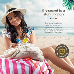 Maui Babe Browning Lotion - Natural Hawaiian Tan Accelerator with Vitamins & Antioxidants - Moisturizing Formula for All Skin Types - Made in USA - 4 fl oz