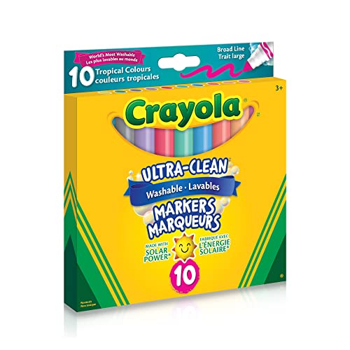 Crayola 10-Count Washable Ultra-Clean Broad Line Markers Tropical Arts & Crafts (58-7811)