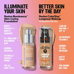 Revlon Illuminance Skin-Caring Liquid Foundation, Hyaluronic Acid, Hydrating and Nourishing Formula with Medium Coverage, 213 Light Natural 1 fl oz/ 30ml (Pack of 1)
