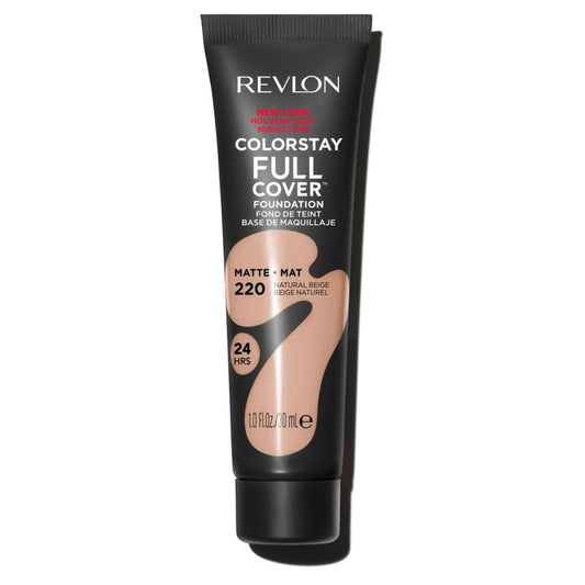 Revlon Liquid Foundation, ColorStay Makeup for Normal & Dry Skin, Full Coverage with Matte Finish, Natural Beige, 1.0 oz/30ml