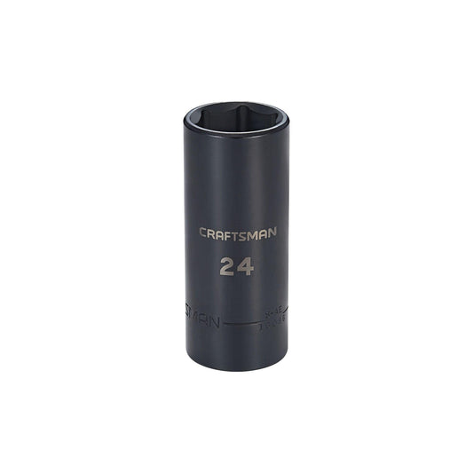 CRAFTSMAN Deep Impact Socket, Metric, 1/2-Inch Drive, 24mm (CMMT16086)
