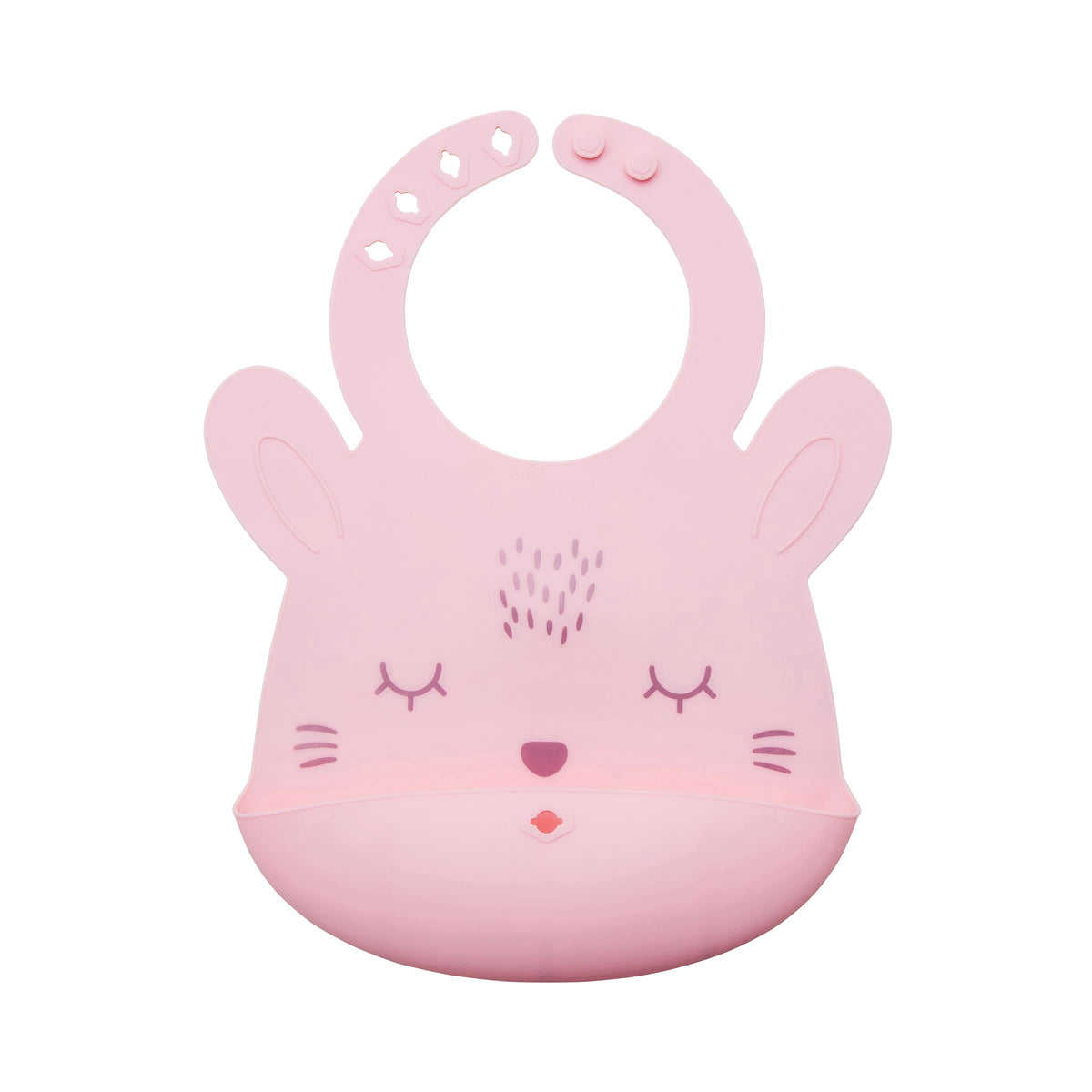 Tiny Twinkle Unisex Baby Silicone - Rose Bunny Feeding Bibs, Rose Bunny
