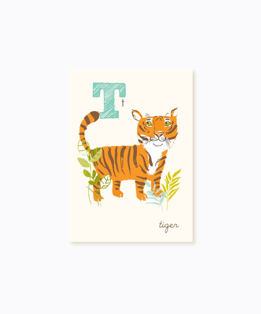 Sea Urchin Studio ABC Wall Art for Kids, T/Tiger