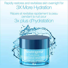 Neutrogena Moisturizer Neutrogena Hydro Boost Night Pressed Face Serum With Purified Hyaluronic Acid and Antioxidants for moisturized Skin, 48g, 48 Milliliters