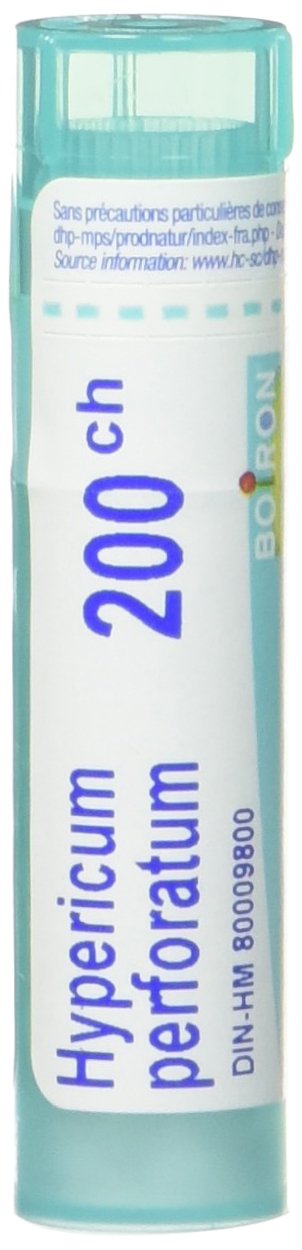 Boiron Hypericum perforatum 200ch,Homeopathic medicine. Each tube contains 4 g (approximately 80 pellets)