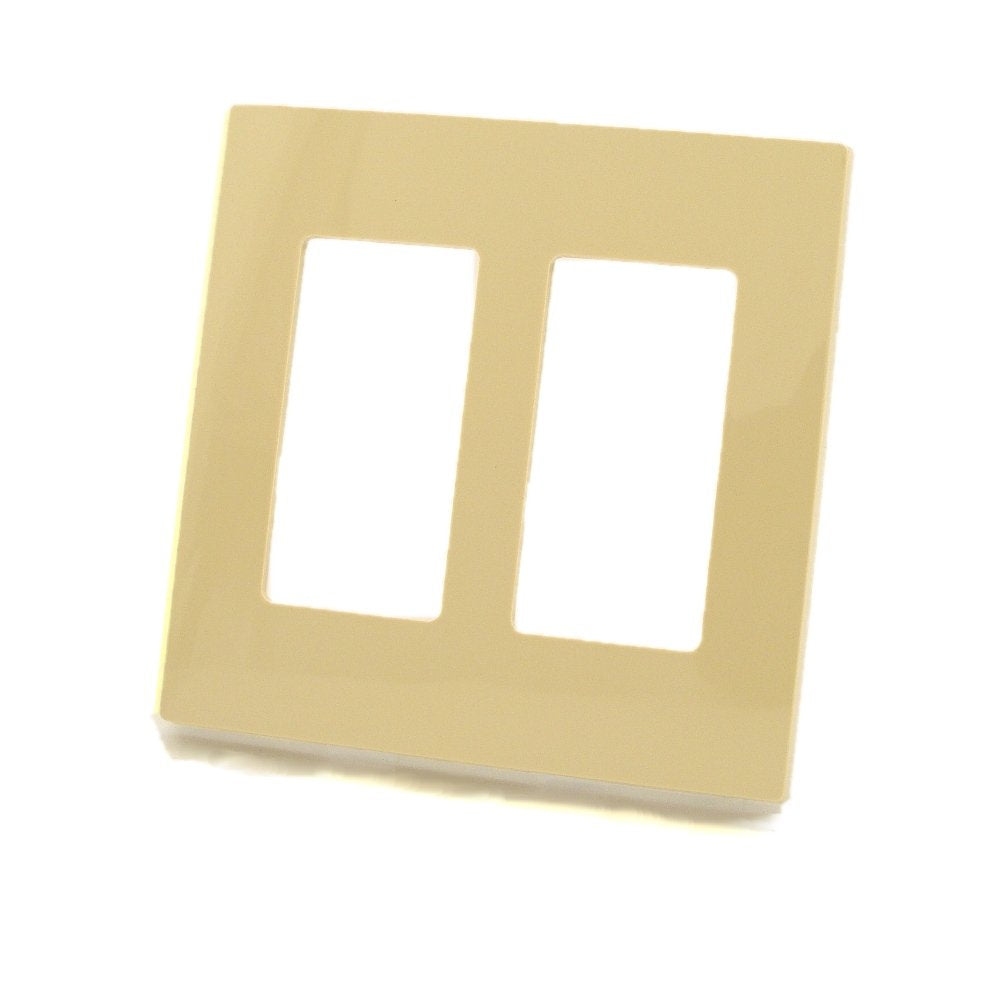 Leviton Decora 2-Gang Screwless Wallplate, 80309-SI, Ivory