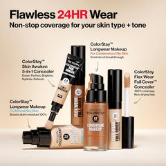 Revlon ColorStay Flex Wear, Full Cover Non-Creasing Concealer, Infused with Hyaluronic Acid & Vitamin E, Flexible Longwear, 030 Light Medium, 0.34 fl oz/ 10ml