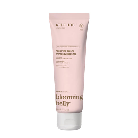 ATTITUDE Pregnancy Nourishing Body Cream, Made in Canada, EWG Verified, Dermatologically Tested, Plant and Mineral-Based, Vegan Maternity Products, Argan Oil, 240 mL