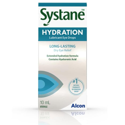 Systane Hydration Eye Drops for Long-Lasting Relief, Hydrating Drops for Eye, Relief from Extended Screen Time - 10mL