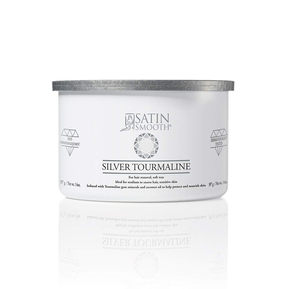 SATIN SMOOTH Luxury Gem Soft Cream Wax- Silver Tourmaline, Soft Cream Wax- 14oz