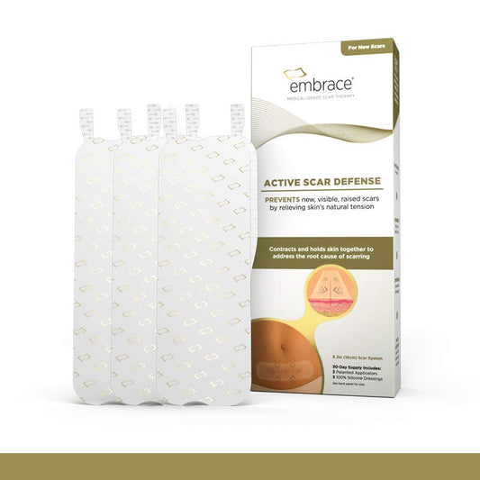 Embrace Active Scar Defense for New Scars, FDA-Cleared Silicone Scar Sheets (SIZE XL) 30 Day Supply