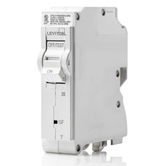 Leviton 1-Pole Plug-On GFCI Branch Circuit Breaker, 20 Amp, Thermal Magnetic, 120 VAC, LB120-GFT, White