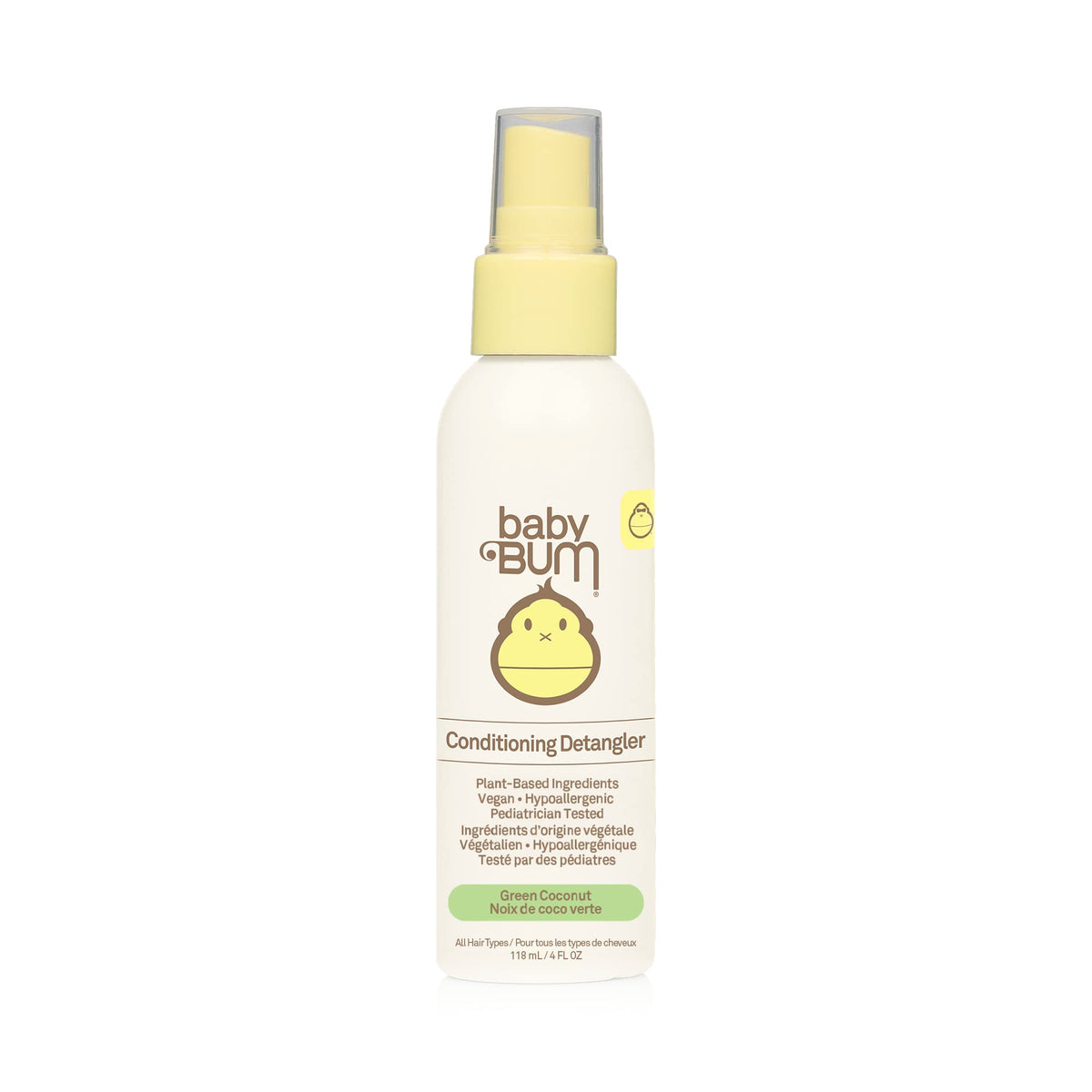 Sun Bum Baby Bum Conditioning detangler Spray | leave-in Conditioner Treatment with Soothing Coconut Oil| Natural Fragrance | Gluten Free and Vegan | 4 Fl Oz, 4 ounces