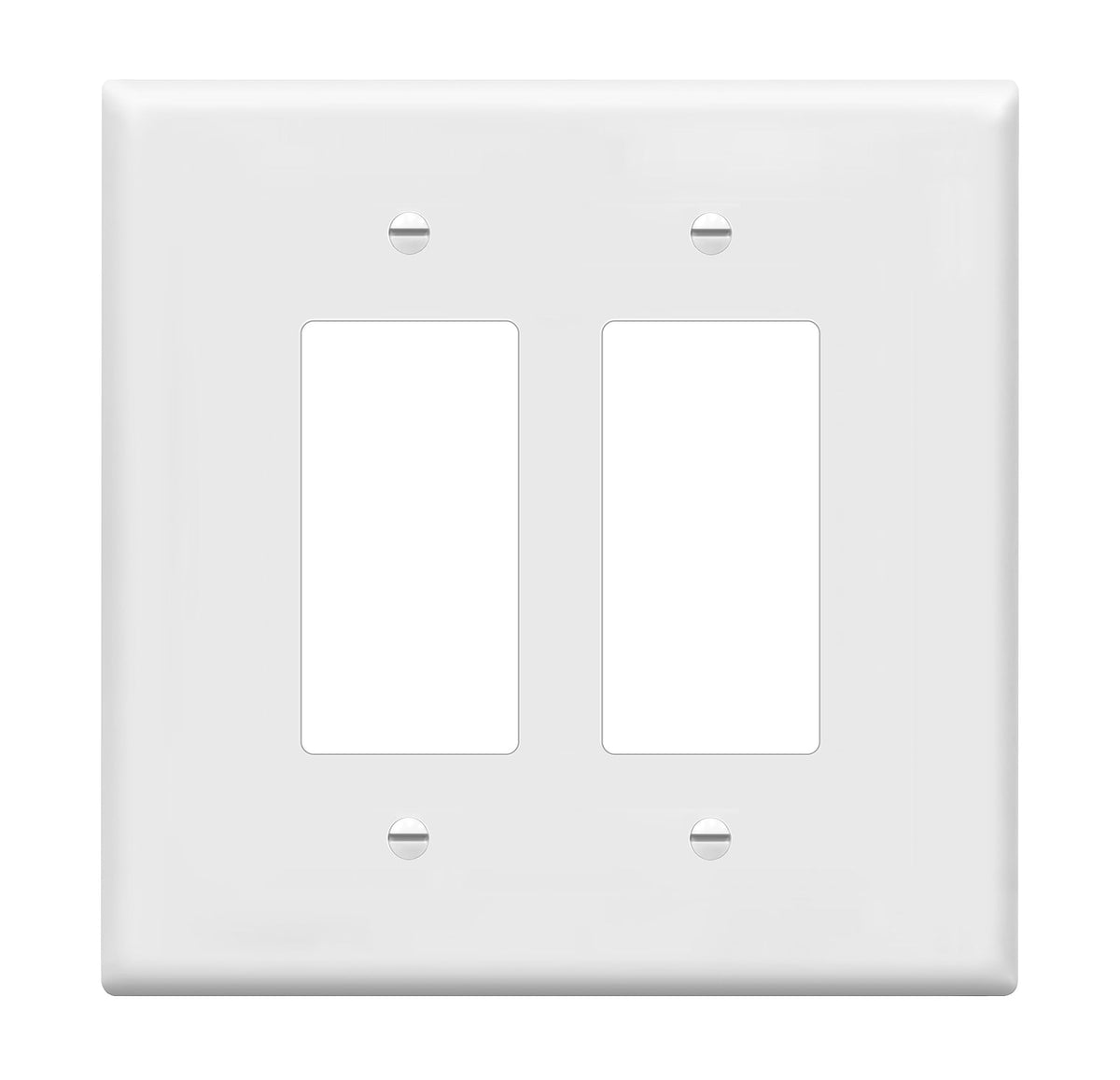 ENERLITES Double Decorator Switch Cover, Two Outlet Wall Plate, Oversized 2-Gang 5.50" x 5.50", Unbreakable Polycarbonate Thermoplastic, UL Listed, 8832O-W, White