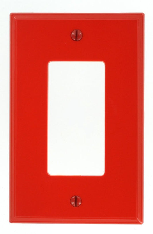 Leviton Decora 1-Gang, Nylon Wallplate, Midway Size, 0PJ26-00R, Red