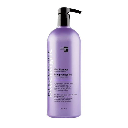 Oligo Professionnel Blacklight Blue Shampoo for Blonde Hair and Colour Treated Hair | Sulfate Free Moisturizing Shampoo | Blue Hair Toner with 11 Amino Acids and Argan Oil, 1L