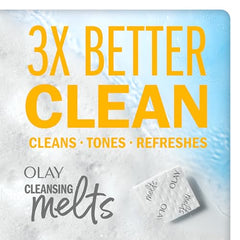 Olay Cleansing Melts + Vitamin C Face Cleanser, Water-Activated Face Wash, 12 Count