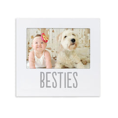 Pearhead Baby and Friend"Besties" Keepsake Picture Frame Displays one, White, 4" x 6"
