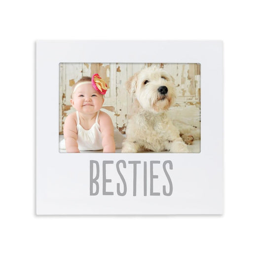 Pearhead Baby and Friend"Besties" Keepsake Picture Frame Displays one, White, 4" x 6"