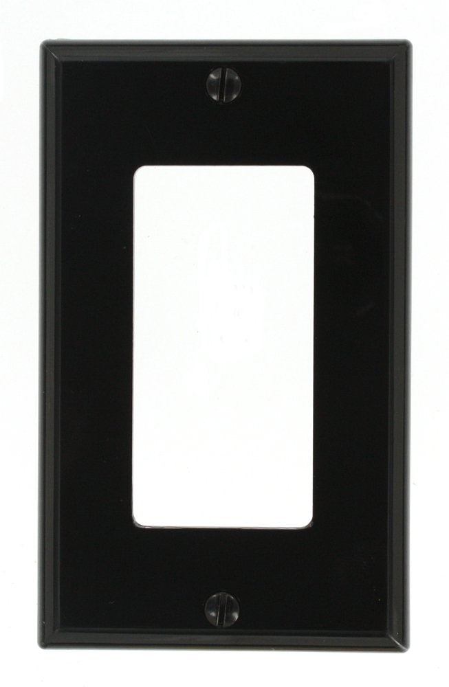 Leviton 80401-NE 1-Gang Decora/GFCI Device Decora Wallplate, Standard Size, Thermoplastic Nylon, Device Mount, Black