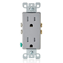 Leviton Decora 15 Amp Tamper-Resistant Duplex Wall Receptacle, T5325-0GY, Grey