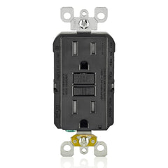 Leviton GFCI Receptacle, 15 Amp Tamper-Resistant, GFTR1-E, Black