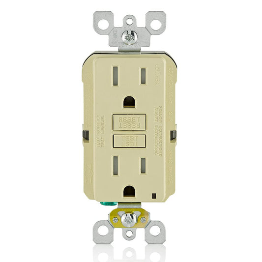 Leviton GFCI Receptacle, 15 Amp Tamper-Resistant, GFTR1-I, Ivory