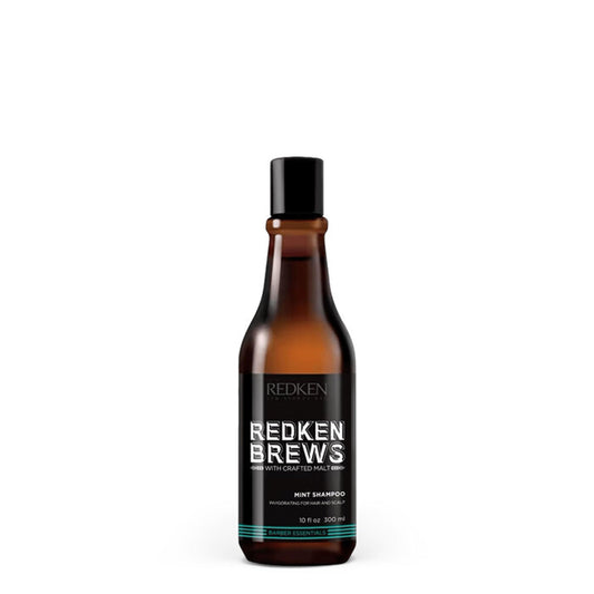 Redken Brews Mint Shampoo For Men | Energizing Mint Scent | With Menthol For Soothing and Refreshing Scalp and Hair | Deeply Cleanses Scalp | For All Men's Hair Types, 300 ML