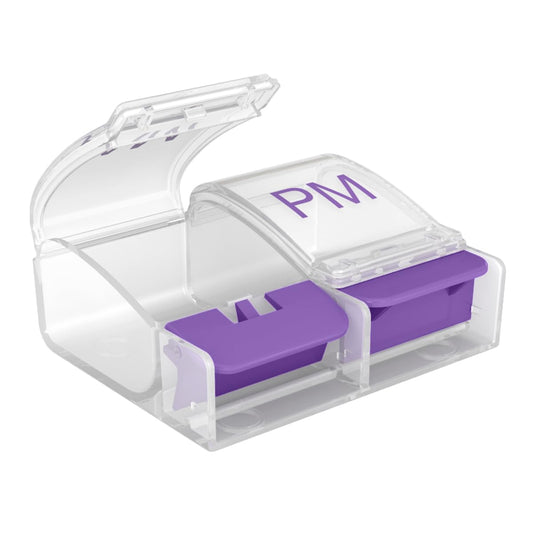 Ezy Dose Daily AM/PM Push Button Pill Reminder (Assorted Colors)