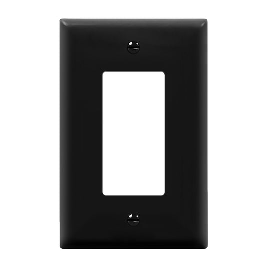 ENERLITES Decorator Light Switch or Receptacle Outlet Wall Plate, Gloss Finish, Midway Size 1-Gang 4.88" x 3.11", Polycarbonate Thermoplastic, UL Listed, 8831M-BK, Black