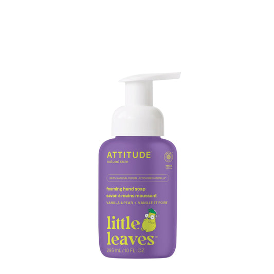 ATTITUDE Foaming Hand Soap for Kids, Made in Canada, EWG Verified, Plant- and Mineral-Based Ingredients, Vegan and Cruelty-free, Vanilla and Pear 295 mL