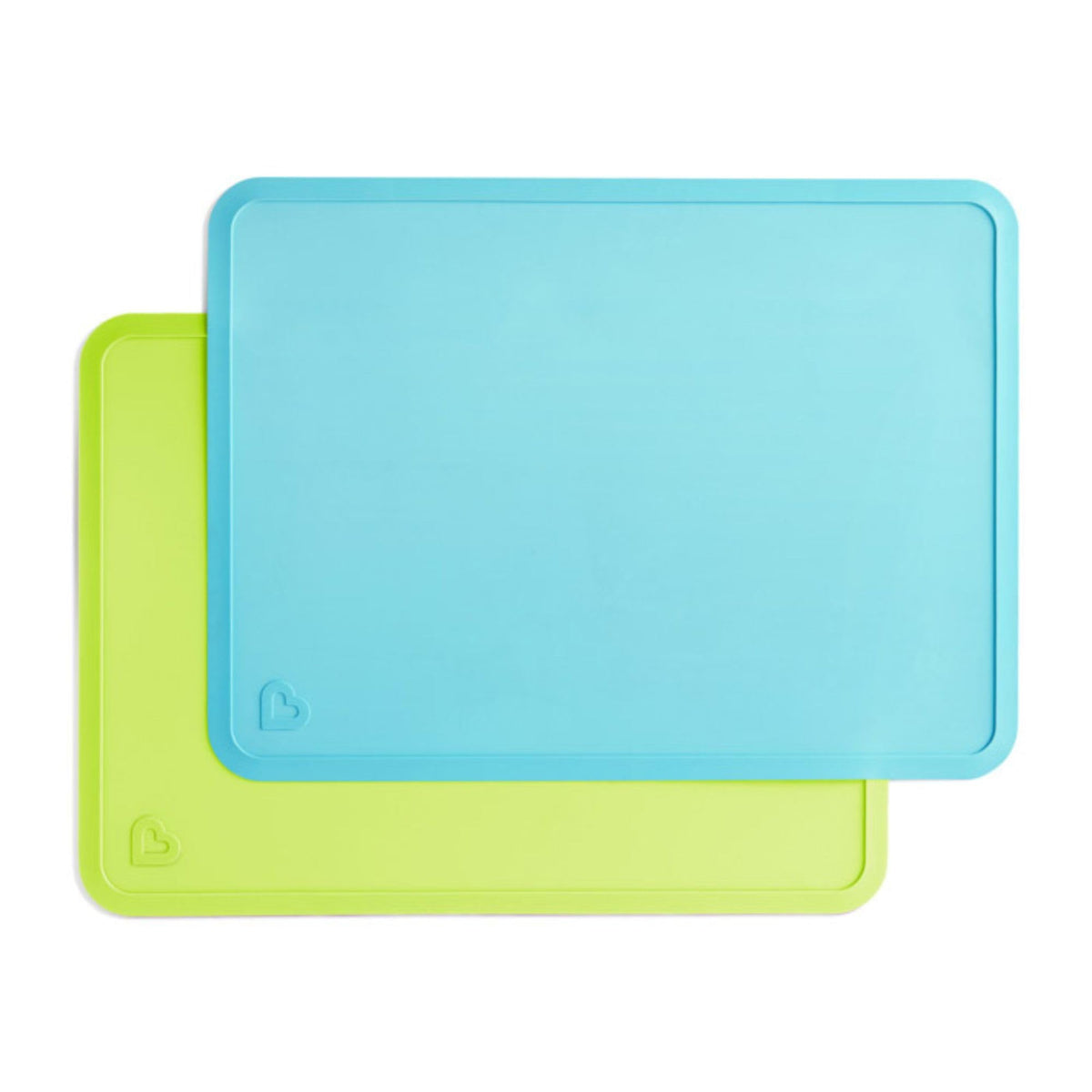 Munchkin Spotless Silicone Placemats for Kids, 2 Pack, Blue/Green