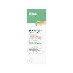 Hero Cosmetics Rescue Balm Color Correcting Green Cream – Evens Post-Blemish Redness, Soothes Dry Skin With Long Lasting Hydration, Non-Comedogenic Cream, Dermatologist Tested, 15ml (Pack of 1)