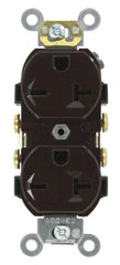 Leviton Duplex Receptacle 20 Amp, 250-Volt, Straight Blade, Commercial Grade, Self Grounding, 5822-000, Brown