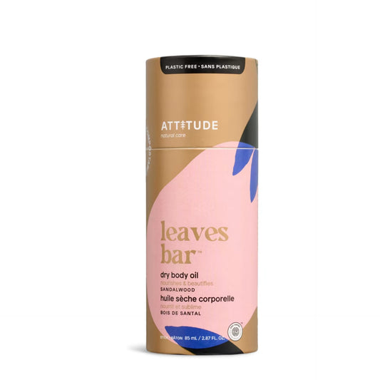 ATTITUDE Dry Body Oil, Made in Canada, Natural Origin, Leaves Skin Feeling Soft & Nourishes, Grapeseed, Jojoba and Avocado oils, EWG Verified, All Skin Types, Lightweight Formula, Vegan, Sandalwood, 85 mL