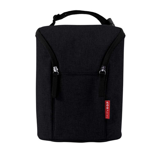 Skip Hop Insulated Breastmilk Cooler And Double Baby Bottle Bag, Black
