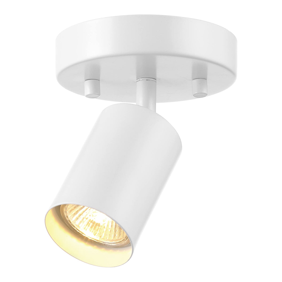 Globe Electric 57499 1-Light Track Lighting Spotlight, Matte White, Track Light Heads, Track Lighting, Track Ceiling Light, Track Lighting Kit, Modern, 1 Bulb Kitchen Light, Ceiling Light Fixture
