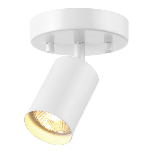 Globe Electric 57499 1-Light Track Lighting Spotlight, Matte White, Track Light Heads, Track Lighting, Track Ceiling Light, Track Lighting Kit, Modern, 1 Bulb Kitchen Light, Ceiling Light Fixture