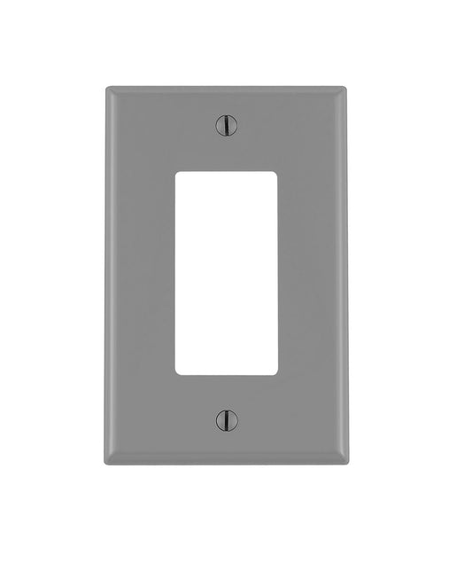Leviton Decora 1-Gang, Nylon Wallplate, Midway Size, 0PJ26-0GY, Grey