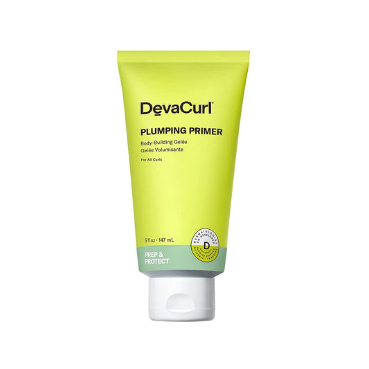 DevaCurl Plumping Primer Body Building Lightweight Gel, with Amino Acid Complex, Volumizing Curls, Provides Fuller and Plump Curls, Sulfate Free, For Medium to Coarse waves, Curls and Coils, 147mL