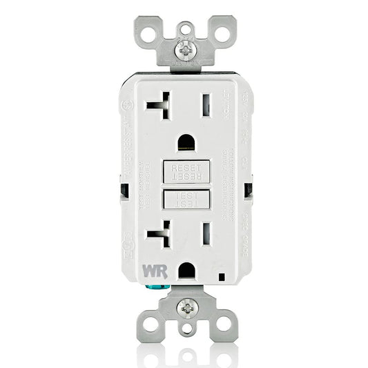 Leviton GFCI Weather-Resistant Receptacle, 20 Amp Tamper-Resistant, GFWT2-W, White