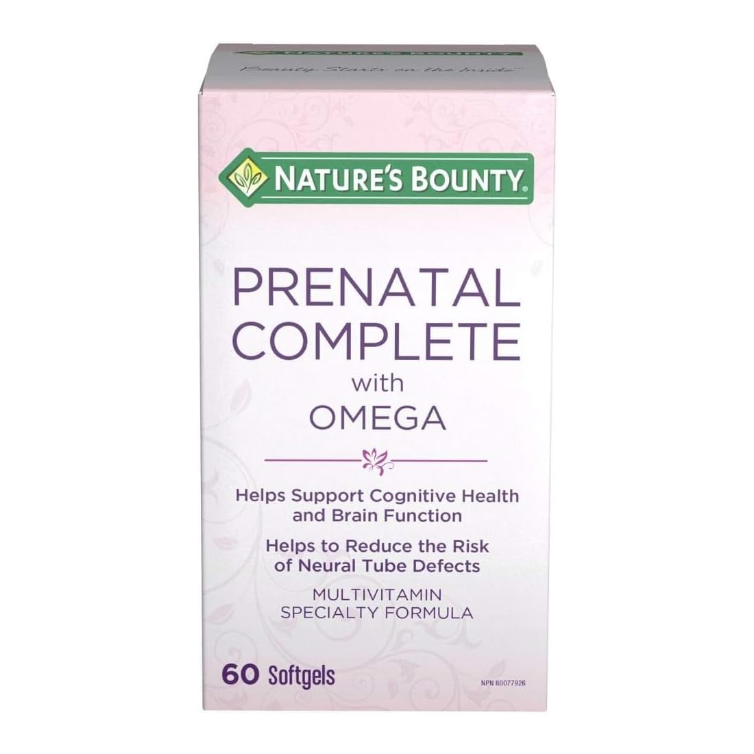 Nature's Bounty Prenatal Complete Multivitamin with Omega Pills, Supplement, Helps Support Cognitive Function and Brain Health, 60 Softgels