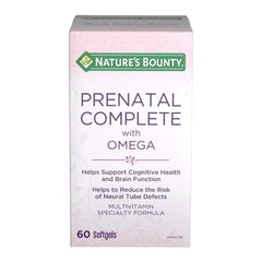 Nature's Bounty Prenatal Complete Multivitamin with Omega Pills, Supplement, Helps Support Cognitive Function and Brain Health, 60 Softgels