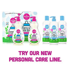 Dapple Baby - Bottle & Dish Soap, Plant Based Bottle Cleaner, Baby Safe Liquid Dish Soap, Fragrance Free Scented - Travel Size, 89 ml, 3 Ounces (Packaging may vary)